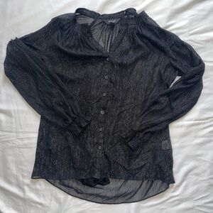 Simply Vera Vera Wang Shiny Chiffon Blouse — Size S